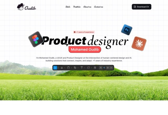 Oudib personal portfolio hero design