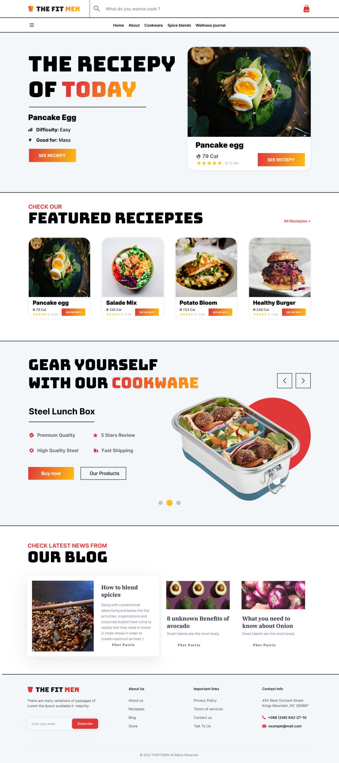 Food website design