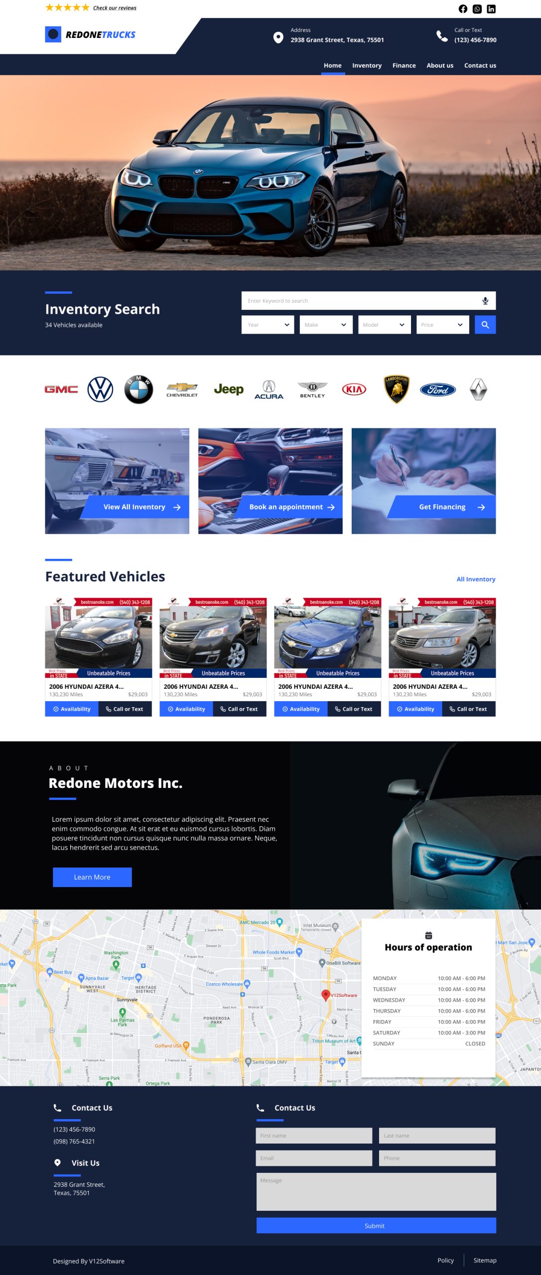 Car Dealership Website design